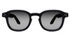 Jovi black tinted Gradient sunglasses in midnight variant - is an oval frame with a high nose bridge and a built-in nose pad.