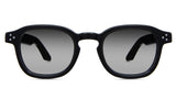 Jovi black tinted Gradient sunglasses in midnight variant - is an oval frame with a high nose bridge and a built-in nose pad.