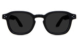 Jovi black tinted Standard Solid sunglasses in midnight variant - is an oval frame with a high nose bridge and a built-in nose pad.