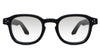 Jovi black tinted Gradient glasses in midnight variant - is an oval frame with a high nose bridge and a built-in nose pad.
