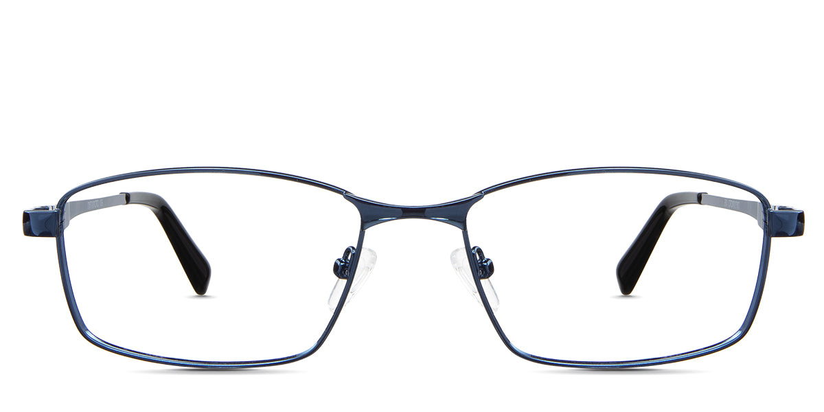 Juan eyeglasses in the lazuli variant - it's a metal frame in color blue.