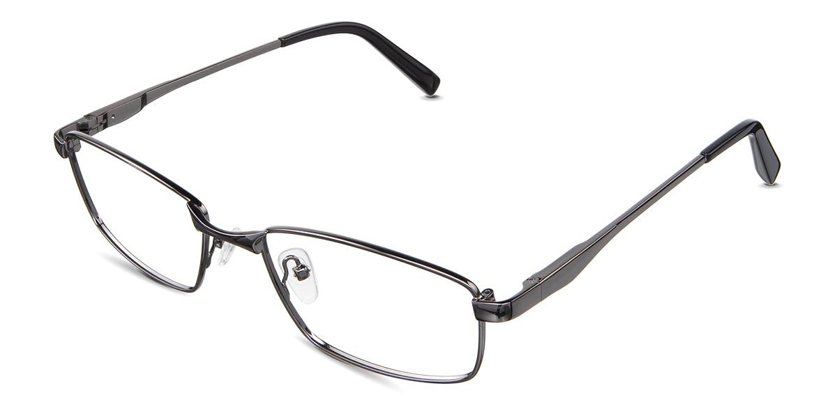 Juan eyeglasses in the silver variant - have a broad nose bridge.