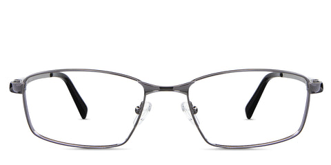 Juan eyeglasses in the gun variant - is a rectangular frame in silver.