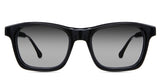 Kace black tinted Gradient sunglasses in midnight variant - is an acetate frame with U-shaped nose bridge and medium thick temple arms.