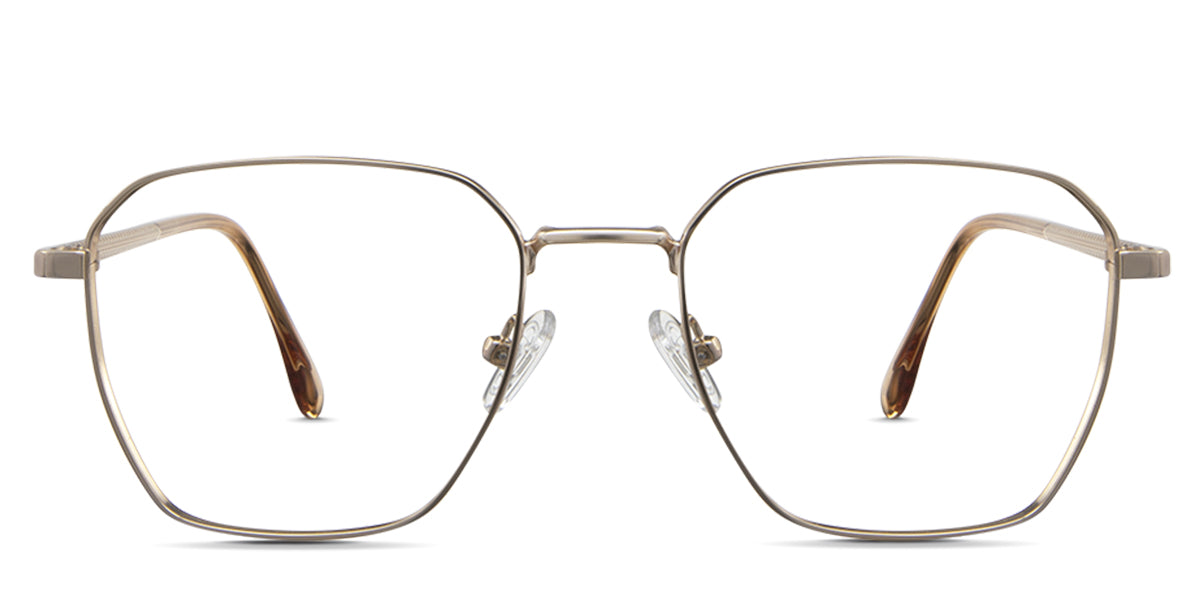 Kairo eyeglasses in the halcyon variant - have a stripe pattern on the outer rim. Metal New Releases Latest