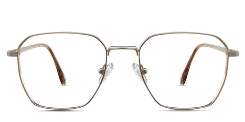 Kairo eyeglasses in the halcyon variant - it's a geometric shape frame in color gold. Metal 