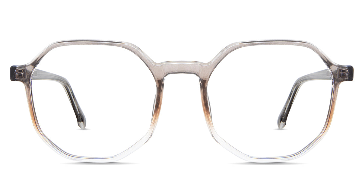 Kamila eyeglasses in the sandlot variant - are slim acetate frames in a transparent gray color.