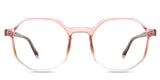 Kamila eyeglasses in the starburst variant - it's a geometric shape frame in transparent pink color.