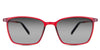 Kash black tinted Gradient sunglasses in Firebrick - are rectangular frames in red. Narrow-sized frames with a U-shaped nose bridge.