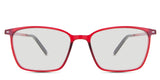 Kash black tinted Standard Solid sunglasses in Firebrick - it's a thin, full-rimmed frame. Have narrow built-in nose pads.