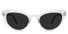 Katos gray Polarized in the Confetti variant - is a full-rimmed frame with a U-shaped nose bridge and has a visible silver wire core in the arm. 