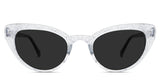 Katos gray Polarized in the Confetti variant - is a full-rimmed frame with a U-shaped nose bridge and has a visible silver wire core in the arm. 