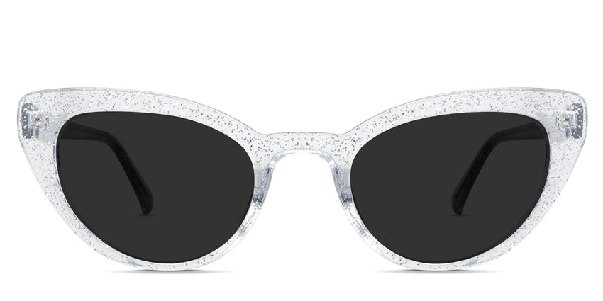 Katos black tinted Standard Solid in the Confetti variant - is a full-rimmed frame with a U-shaped nose bridge and has a visible silver wire core in the arm. 
