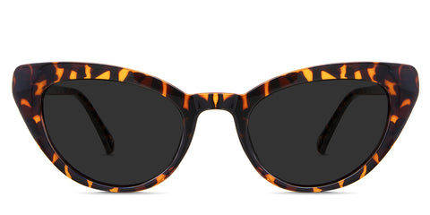 Katos black tinted Standard Solid in the Demi variant - it's a cat-eye shape frame with a 21mm wide nose bridge and has a two-tone temple.