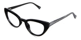 Katos eyeglasses in the midnight variant - have a cat-eye shape viewing lens.