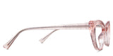 Katos eyeglasses in the pink variant - have a regular thick temple. 