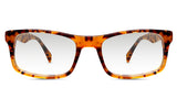 Keene black tinted Gradient eyeglasses in sundance variant with high nose bridge and straight top bar