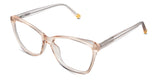 Kelis eyeglasses in the peach variant - have a narrow nosebridge of 15mm.