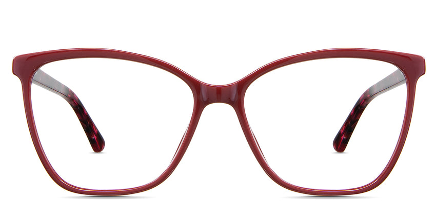 Kimberly eyeglasses in the burgundy variant - it's a medium cat-eye shape frame in color deep reddish-brown.