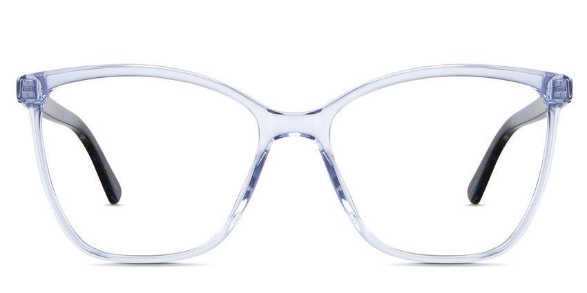 Kimberly eyeglasses in the leadwort variant - it's an acetate frame with wide viewing lenses.