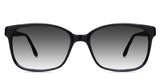 Kinu black tinted Gradient eyeglasses in jet-setter variant - it's rectangle frame made with acetate material
