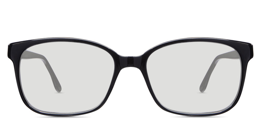 Kinu black tinted Standard Solid eyeglasses in jet-setter variant - it's rectangle frame made with acetate material