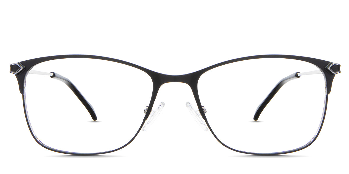 Kira Eyeglasses in the beluga variant - have a metal rim in the color black.