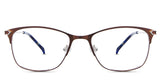 Kira Eyeglasses in the okapi variant - is a brown rectangular frame.