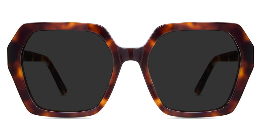 Kiro Gray Polarized glasses in bongo variant - it's an acetate frame with tortoise pattern with thick rim and temple arm.
