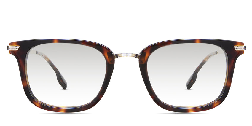 Koa Black tinted Gradient in the knox variant - it's a full-rimmed frame with a metal nose bridge, metal arm, and tortoise acetate tips.