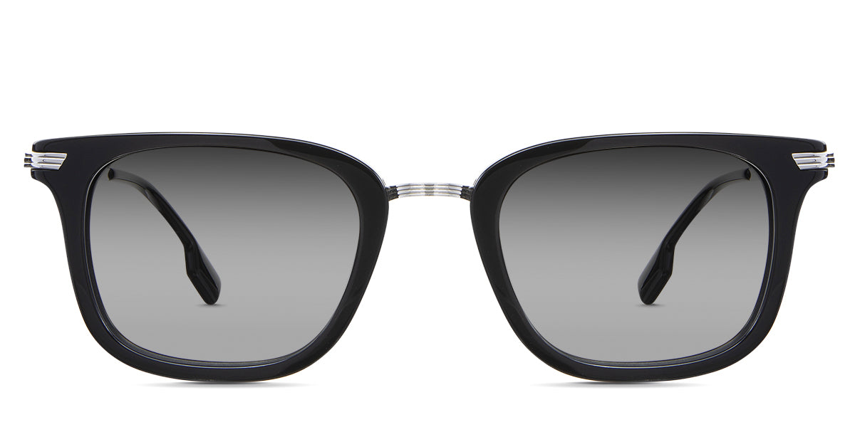 Koa Black Sunglasses Gradient in the linux variant - it's a square frame with a combination of metal temple and an acetate rim.
