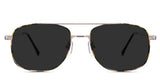 Kylen Gray Polarized in the Haystacks variant - is an aviator-shaped frame with a narrow-sized nose bridge and a thin temple arm.