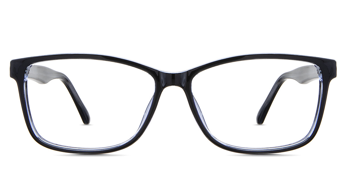 Kyra eyeglasses in the eclipse variant - it's a rectangular frame color blue.
