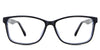 Kyra eyeglasses in the eclipse variant - it's a rectangular frame color blue.