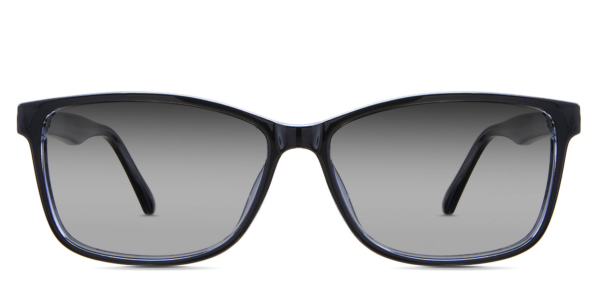 Kyra black tinted Gradient in the Eclipse variant - it's a rectangular frame with a narrow nose bridge.