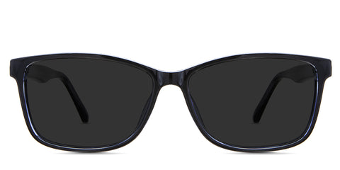 Kyra black tinted Standard Solid in the Eclipse variant - it's a rectangular frame with a narrow nose bridge.