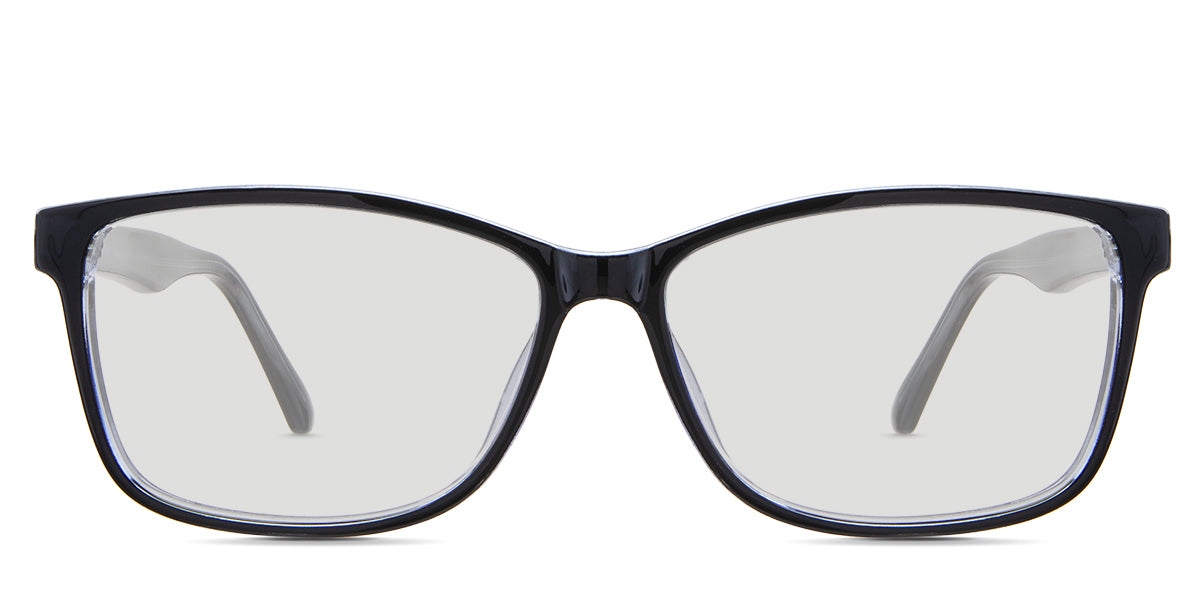 Kyra black tinted Standard Solid in the Eclipse variant - it's a rectangular frame with a narrow nose bridge.