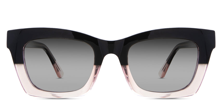 Lana Black Sunglasses Gradient in the fruitdove variant - it's a full-rimmed frame with built-in nose pads and a visible wire core inside the arm.