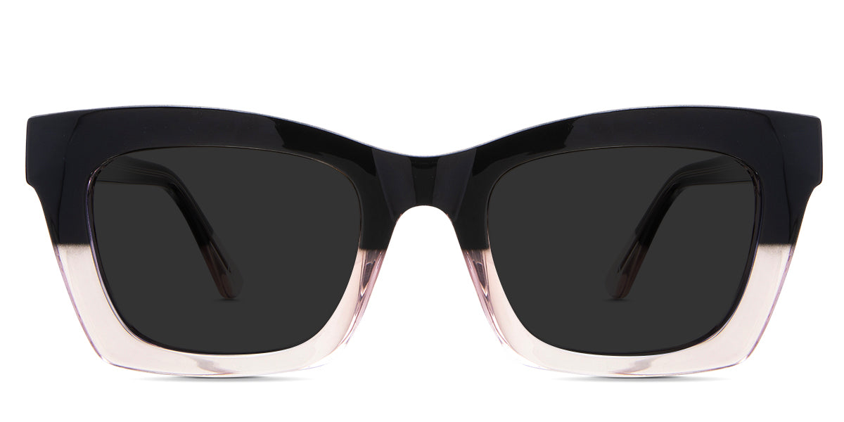 Lana Black Sunglasses Standard Solid in the coralsand variant - it's an acetate frame with a high nose bridge and a broad temple arm and temple tips.