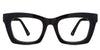 Lana eyeglasses in the midnight variant - is a rectangular, square frame in black.