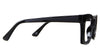 Lana eyeglasses in the midnight variant - have a white company and frame information inprints inside the arm.