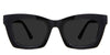 Lana Gray Polarized in the midnight variant - is a rectangular, square frame with a U-shaped nose bridge and a company and frame information inprints inside the arm.