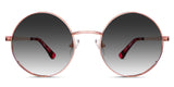 Larsen black tinted Gradient sunglasses in cyclamen variant - it's round wired frame