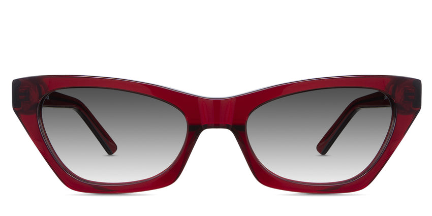 Leda black tinted Gradient sunglasses in the scarlet variant - is a full-rimmed transparent frame with a broad temple arm and a visible wire core.