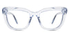 Lesa eyeglasses in the aoki variant - is a cat-eye transparent frame in a clear blue color.