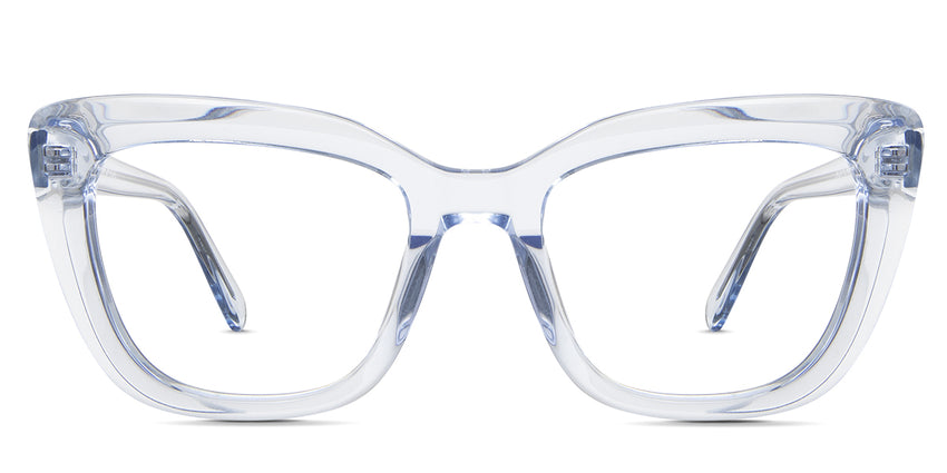 Lesa eyeglasses in the aoki variant - is a cat-eye transparent frame in a clear blue color.