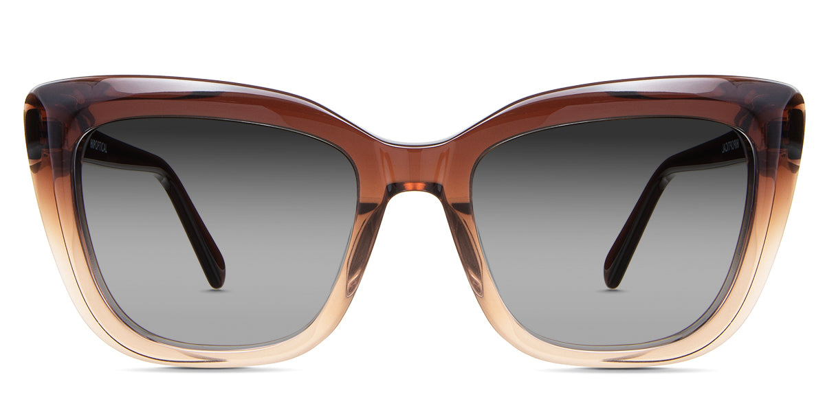 Lesa Black Sunglasses Gradient in the colt variant - is a full-rimmed acetate frame with a high U-shaped nose bridge and a thick temple arm 145mm long.