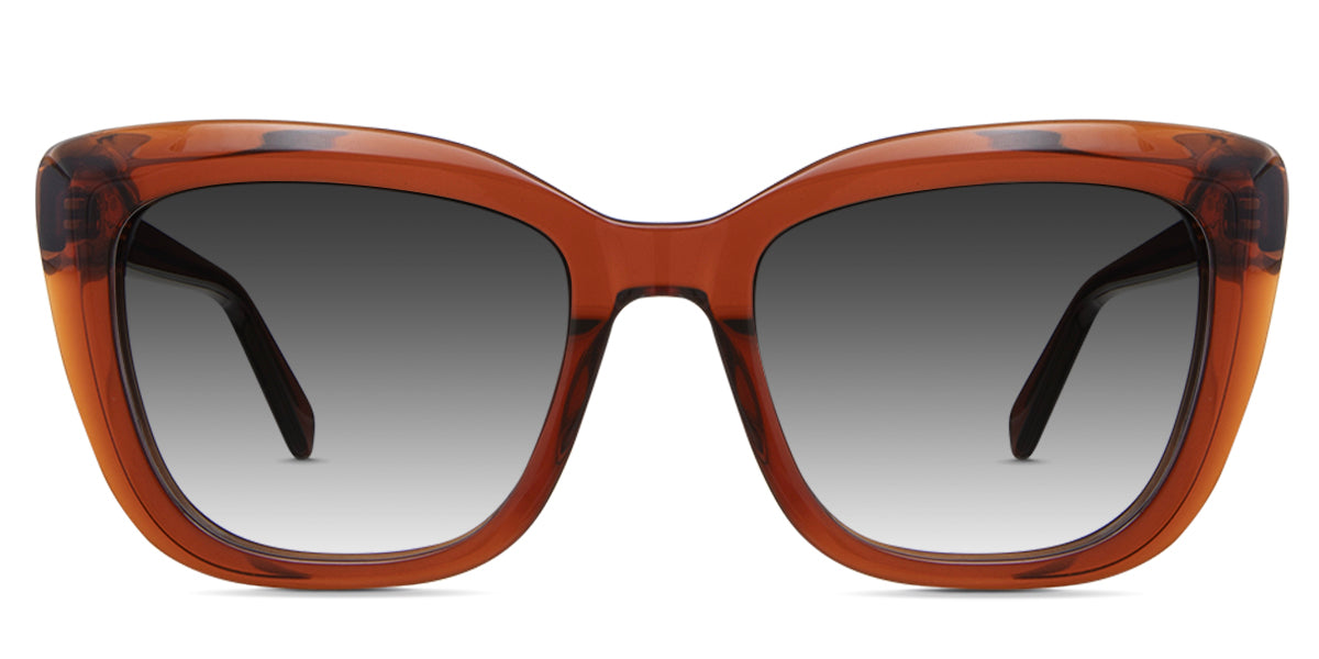 Lesa black tinted Gradient Sunglasses in the Lemur variant - it's a full-rimmed acetate frame with a U-shape regular width nose bridge.