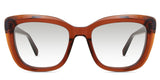 Lesa black tinted Gradient glasses in the Lemur variant - it's a full-rimmed acetate frame with a U-shape regular width nose bridge.