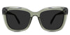 Lesa Gray Polarized glasses in the Midori variant - it's a transparent medium-thick frame in a cat eye shape with a built-in nose bridge.